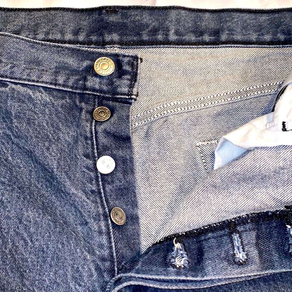 Vintage 501 Levi’s Gray/Black High Waisted Jeans, Size 16 - Picture 4 of 16
